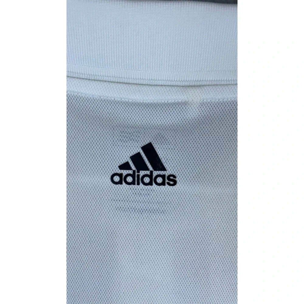 Adidas Polo Shirt Mens XL White Excellent Climalite Golf Short Sleeve Piping
